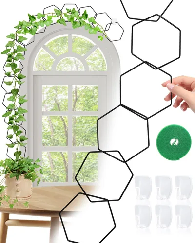 Miniatura 8 de 18 piezas de enrejado de cadena para plantas trepadoras, accesorios para plantas de interior en maceta para Hoya, Ivy, Monstera, enrejado de pared