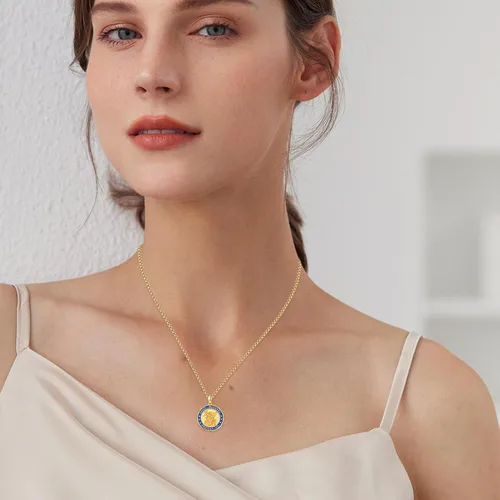 Miniatura 188 de Collar con colgante de plata de ley 925 con medalla de San Patrón, joyería religiosa para hombres y mujeres, con cadena de acero inoxidable 316L