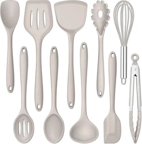 Miniatura 19 de E-far Juego de 10 utensilios de cocina de silicona, juego de utensilios de cocina resistentes al calor para utensilios de cocina antiadherentes