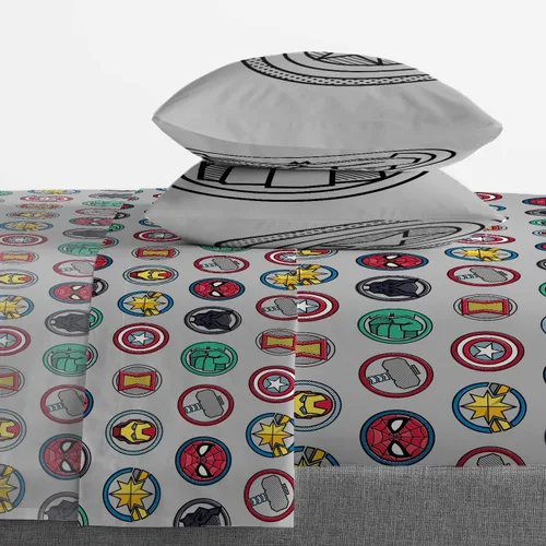 Miniatura 4 de Jay Franco Marvel Avengers Pop - Juego de ropa de cama tamaño matrimonial de 7 piezas, incluye edredón y juego de sábanas, microfibra súper suave