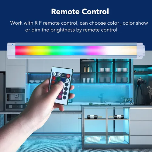 Miniatura 4 de Luces LED inteligentes para debajo del escritorio, color blanco y RGB que cambian de color regulables con control remoto. Alexa, habilitado