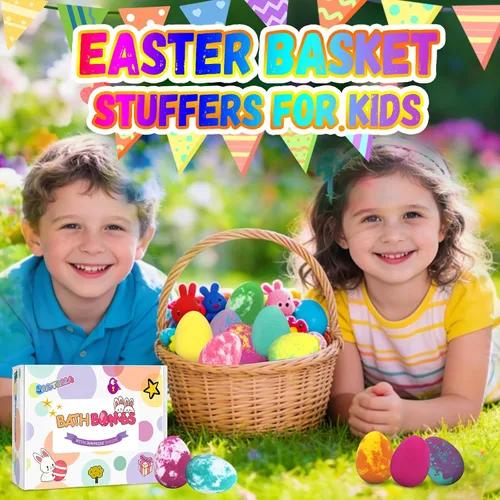 Miniatura 2 de Bombas de baño de Pascua para niños con juguetes sorpresa en el interior, paquete de 12 bombas de baño para niños, cesta de Pascua, regalo