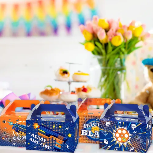 Miniatura 6 de 12 cajas de regalo para fiesta de la guerra de dardos, regalos de batalla de dardos, cajas de dulces, bolsas de regalo con temática de dardos