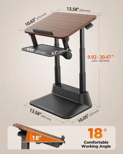 Miniatura 7 de SAIJI Soporte para computadora portátil para escritorio, elevador estable para laptop con alfombrilla de mouse plegable, soporte de computadora
