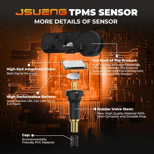 Miniatura 3 de Jsueng Sensor de monitoreo de presión de neumáticos TPMS preprogramado, 4 piezas, compatible con el modelo Subaru, Legacy Outback, Crosstrek