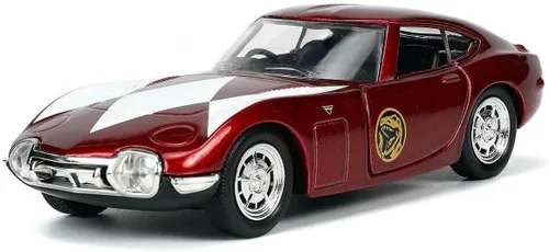 Miniatura 4 de Jada Toys Power Rangers 1:32 1967 Toyota 2000 GT - Coche fundido a presión y figura de 1.65 pulgadas Red Rangers, juguetes para K a partir de 8 años