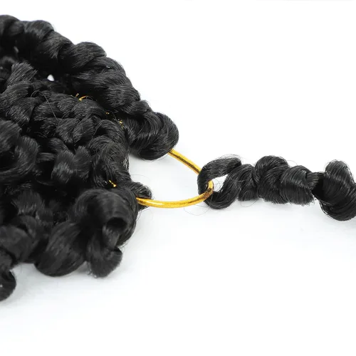 Miniatura 8 de Cabello Passion Twist de 12 pulgadas, 8 paquetes, cabello de ganchillo pretrenzado para mujeres negras, cabello rizado de ganchillo preenlazado, 1b#