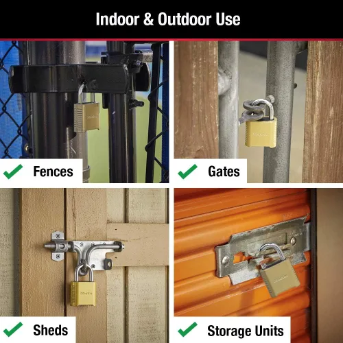 Miniatura 4 de Master Lock Cerradura de combinación para exteriores resistente 875D, acabado de latón
