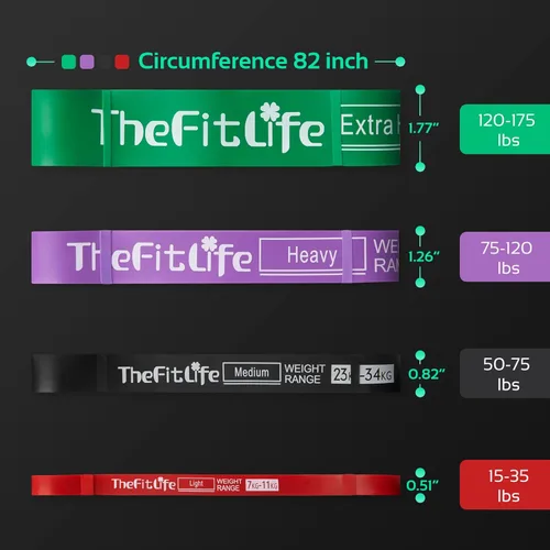 Miniatura 3 de TheFitLife - Bandas de asistencia para dominadas - Bandas de resistencia para entrenamiento, bandas largas de ejercicio para fitness, banda