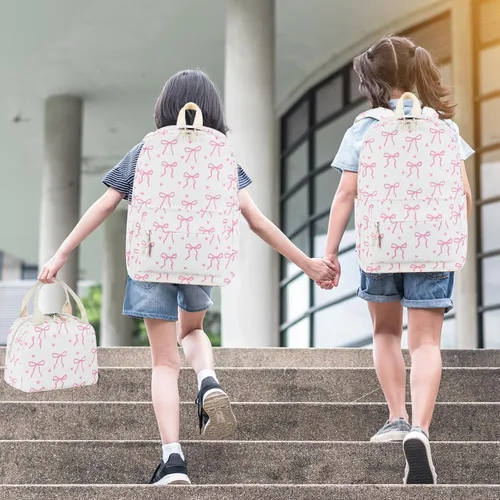 Miniatura 14 de LOIDOU Mochila para adolescentes y niñas, mochila escolar con lonchera y estuche para lápices, juego de bolsas escolares 3 en 1