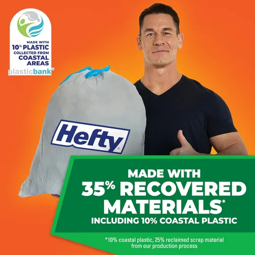 Miniatura 3 de Hefty Bolsas de basura Ultra Strong ultra fuertes de 13 galones, bolsas de basura altas para cocina hechas con materiales recuperados, incluyendo