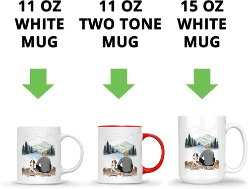 Miniatura 5 de Gossby Taza personalizada para papá con perro, Forever in My Heart, regalo personalizado para hombres amantes de los perros con diseño, nombres, 1