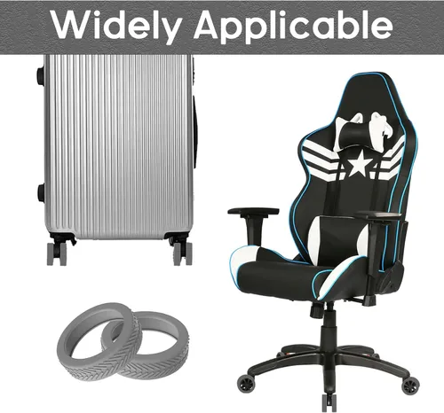 Miniatura 3 de Fundas para ruedas de equipaje, 8 piezas, cubierta de rueda de maleta, cubierta protectora de silicona para la mayoría de accesorios de equipaje