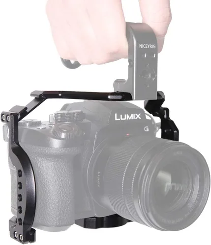 Miniatura 2 de NICEYRIG Jaula para Panasonic Lumix G95 G85, jaula de cámara de ajuste de forma con riel NATO Cold Shoe - 407