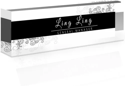 Miniatura 17 de Placa de nombre de escritorio personalizada, placa de identificación acrílica, placas de identificación grabadas personalizadas con logotipo/foto