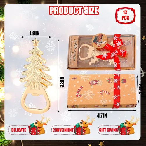Miniatura 2 de Sliner Abrebotellas de cerveza de Navidad, 12 unidades, muñeco de nieve, tren, árbol, copo de nieve, abrebotellas para mesa, refrescos, bebidas