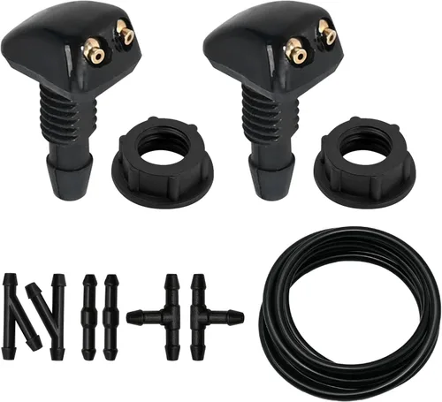 MDEOOSKY 9 boquillas para limpiaparabrisas delantero, kit de boquilla para limpiaparabrisas delantero con manguera de fluido, kit de boquilla