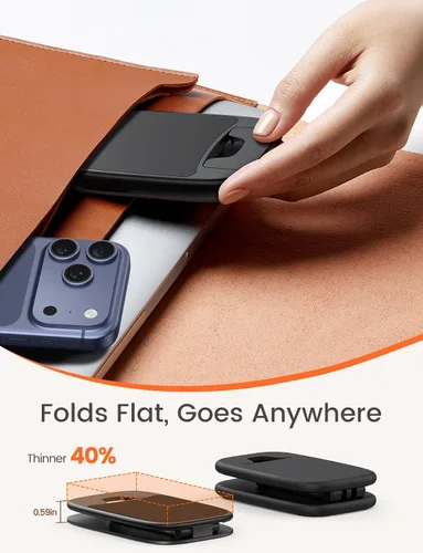 Miniatura 2 de Lamicall Soporte de teléfono ultrafino para escritorio, soporte plegable para teléfono celular de altura ajustable, base pesada resistente, funda
