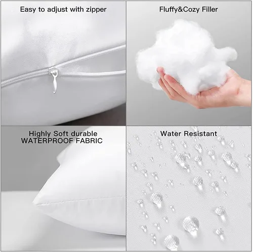 Miniatura 9 de OTOSTAR Almohada impermeable de alta calidad para exteriores, resistente al agua, 12 x 20 pulgadas, relleno de almohada decorativa para sofá, funda