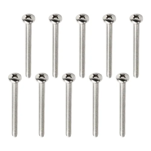 Miniatura 46 de MroMax 5 tornillos de máquina Phillips de cabeza plana M8 x 0.984 in, acero inoxidable 304 18-8, rosca completa, tornillos de cabeza cruzada gris