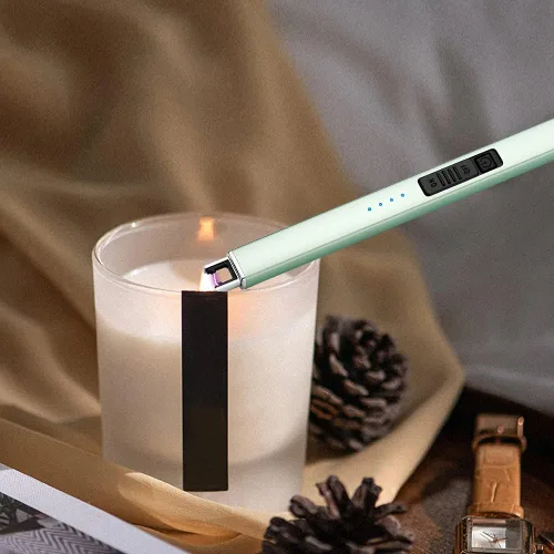 Miniatura 2 de ARECTECH Encendedor de velas eléctrico con cable tipo C, regalo de cumpleaños para hombres, mujeres, esposa, encendedores de arco de plasma Verde