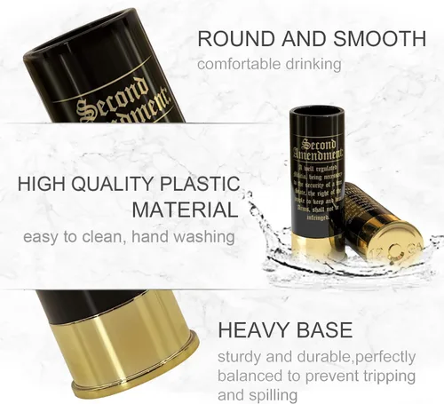 Miniatura 3 de Vasos de chupito de 12 calibre - Juego de 4 Vasos de broma novedosos con la 2ª Enmienda - Regalo de broma novedoso para hombres - Haz cada