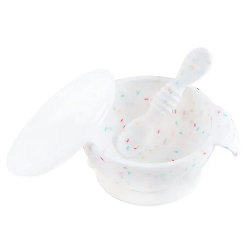 Miniatura 29 de Bumkins Tazón Disney Mickey Mouse, juego de alimentación de silicona con succión, incluye cuchara, elementos de entrenamiento para el destete guiado