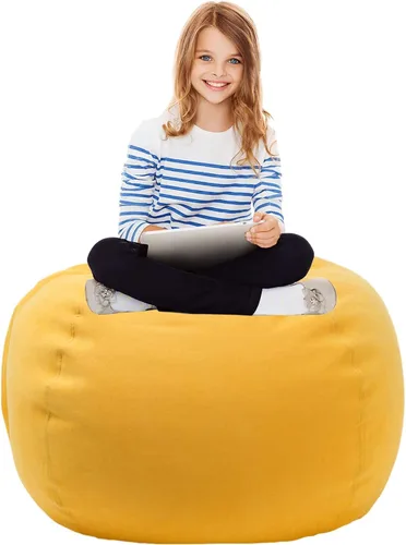 Funda para puf de almacenamiento de animales de peluche para niños y niñas, organizador de almacenamiento de juguetes extra grande, puf sin relleno,