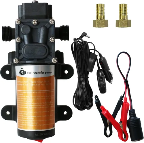 Miniatura 14 de Kit de bomba de transferencia de combustible Steauty 12V 75W, mueve hasta 110 galones de gasolina o diésel por hora, con tubo de combustible de alta