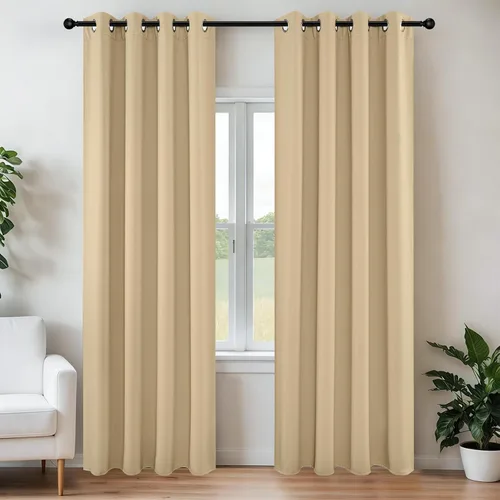 Miniatura 55 de Joydeco - Juego de 2 paneles de cortinas opacas de 63 pulgadas, 2 cortinas largas con aislamiento térmico burg, cortinas de oscurecimiento