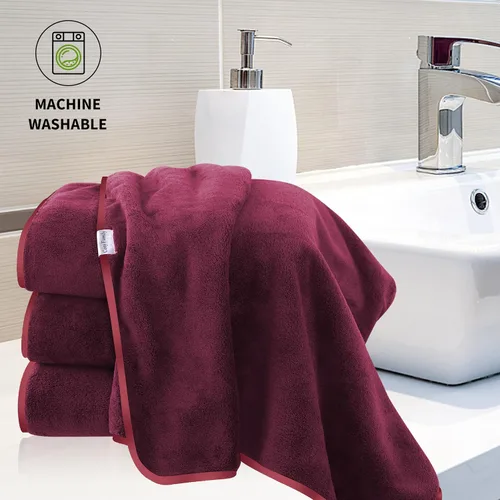 Miniatura 4 de Cosy Family Juego de toallas de microfibra de 8 piezas, 2 toallas de baño, 2 toallas de mano y 4 paños de lavado, toallas ultra suaves y altamente