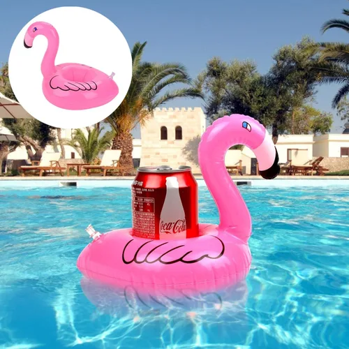 Miniatura 6 de Portavasos inflable de flamenco, paquete de 21 flotadores de piscina, portavasos flotantes inflables para fiestas en la piscina