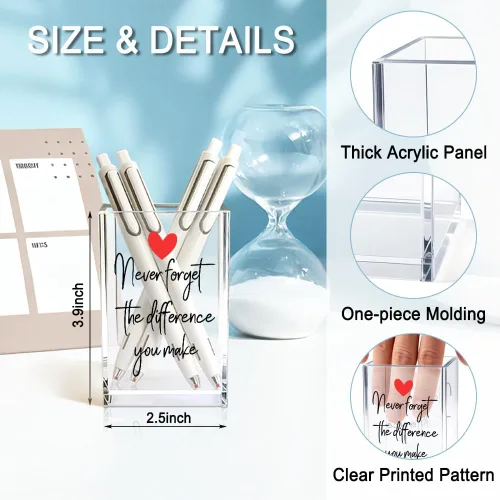 Miniatura 2 de Portalápices de acrílico con texto en inglés "Never Forget The Difference You Make", regalos de despedida y jubilación para mujeres, enfermeras