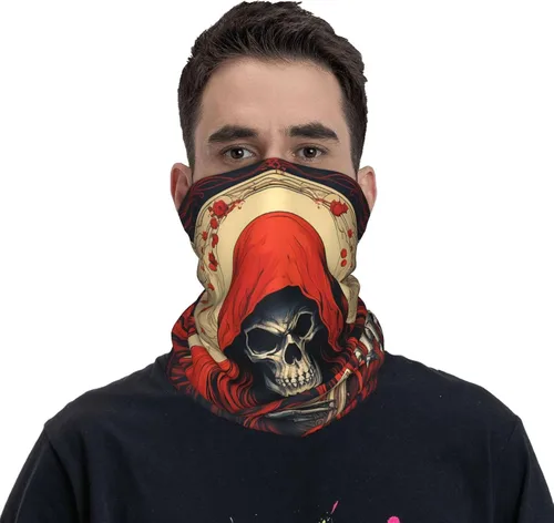 Miniatura 2 de CASGTNZ skull angel grim reaper Death Abstract red Neck Gaiter Face Cover Balaclava Gaiter Mask for Men Women Bandana for Motorcycle Cycling Riding