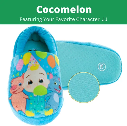 Miniatura 2 de Josmo Cocomelon - Pantuflas para niños y niñas, zapatos de casa para niños y niñas, pantuflas de felpa cálidas, zapatos de cocomelon (bebéniño)