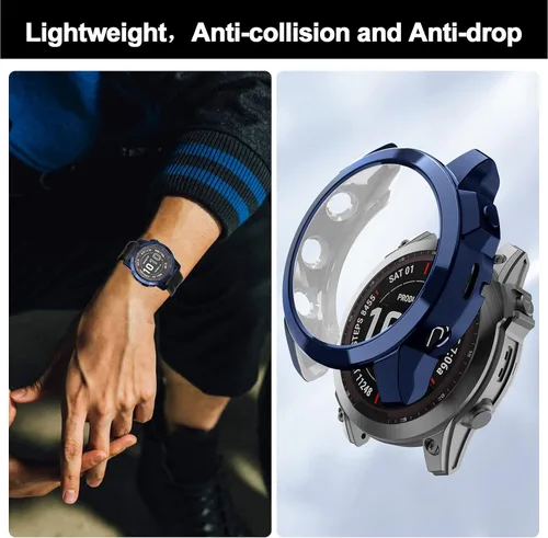 Miniatura 3 de Funda compatible con Garmin Fenix 7/Fenix 7 Solar/Fenix 7 Sapphire Solar Smart Watch, TPU resistente a los arañazos (no compatible con Fenix 7S/7X)