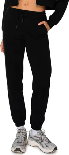 Cali1850 Pantalón deportivo Cloud Nine Fleece para mujer, cintura alta, ajuste holgado, dos bolsillos, cintura elástica con cordón