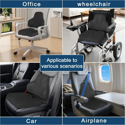 Miniatura 6 de Cojín de Espuma Viscoelástica, Cojín de Asiento de Alivio de Presión para Sillas de Oficina y Asiento de Automóvil, Diseño Ergonómico de Cojín