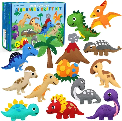 Miniatura 16 de CiyvoLyeen Kit de costura para niños – DIY perezoso y animales de la selva de fieltro para niñas y niños de 8 a 12 años aprende a coser 8 proyectos