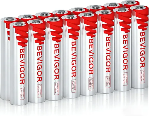 Miniatura 17 de BEVIGOR Paquete de 4 baterías AA de litio de larga duración, 1.5 V, 3000 mAh, baterías de litio de 20 años de vida útil, no recargables