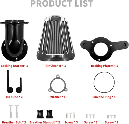 Miniatura 5 de Filtro Limpiador de Aire para Motocicleta CNC Kit de 90° Cara Adelante Compatible con Harley Softail Touring Trike Sportster XL Dyna