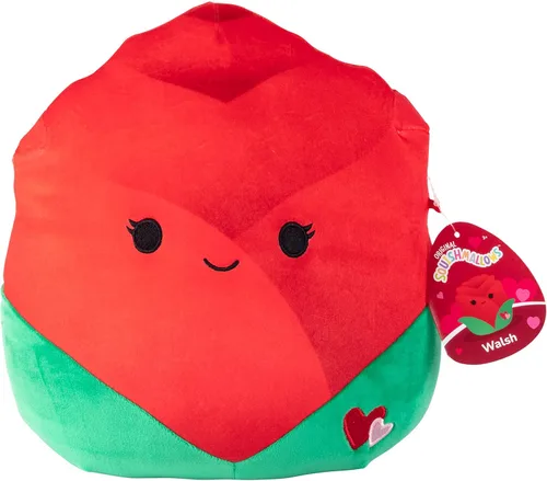 Squishmallows Walsh The Red Rose - Peluche oficial de Jazwares de 10 pulgadas, ultra suave, lindo, almohada floral de peluche para niñas, niños y