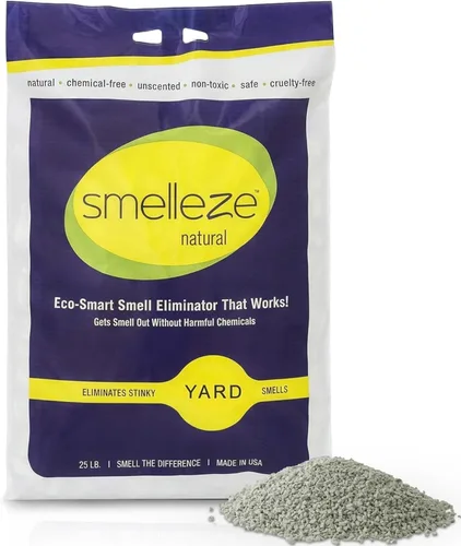 Miniatura 9 de SMELLEZE Desodorizador natural para eliminar olores de patio y hormigón: 50 libras. Los gránulos eliminan el olor a orina y heces de mascotas al