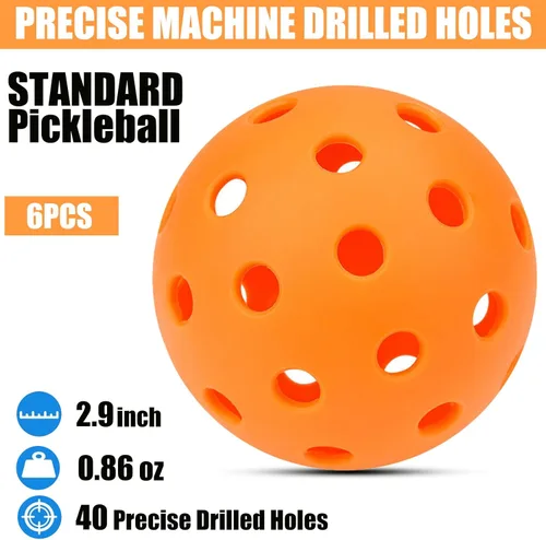 Miniatura 2 de Magicorange Pelotas de pickleball para exteriores, 40 agujeros, bolas de pickleball de alta elasticidad y duraderas para paletas de pickleball
