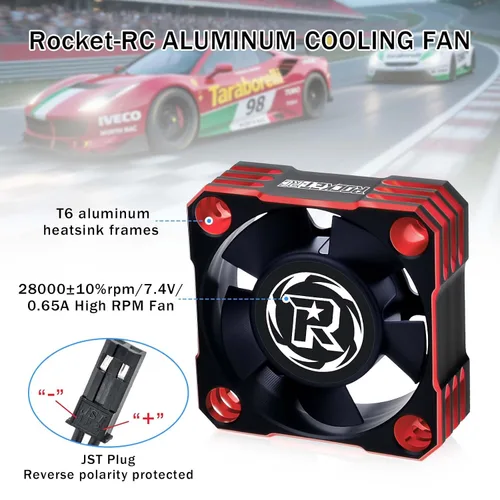 Miniatura 5 de Ventilador de refrigeración de motor de 30 mm, ventilador de refrigeración ESC de 28000 RPM, disipador térmico para coche de escala 1/8 1/10 1/12