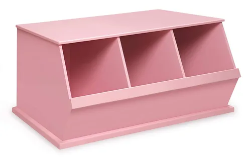 Miniatura 16 de Badger Basket Organizador apilable de almacenamiento de juguetes de tres cubos - gris