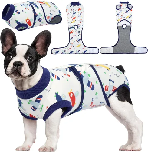 Miniatura 25 de Kuoser Traje de recuperación de cirugía para perros, traje de recuperación para perros machos hembras, mameluco para perro después de la cirugía