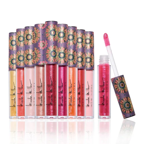 Miniatura 9 de Nicole Miller - Colección de brillos de labios brillantes para mujeres y niñas, juego de colores de larga duración con ricos colores variados, rosa
