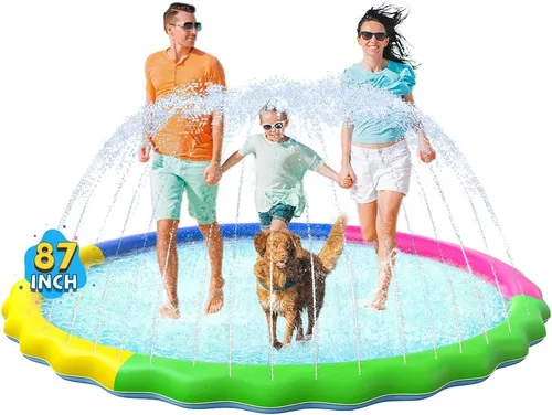 VISTOP - Alfombrilla antideslizante para niños y perros, juguetes acuáticos de verano para piscinas de aspersión - Alfombrilla divertida para jugar