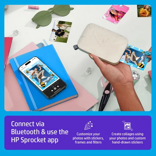 Miniatura 4 de HP Sprocket Select - Impresora fotográfica instantánea portátil para dispositivos Android e iOS (Eclipse) Paquete de papel Zink